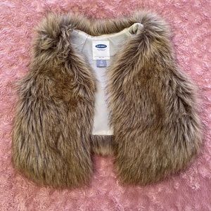 Toddler girls faux fur vest